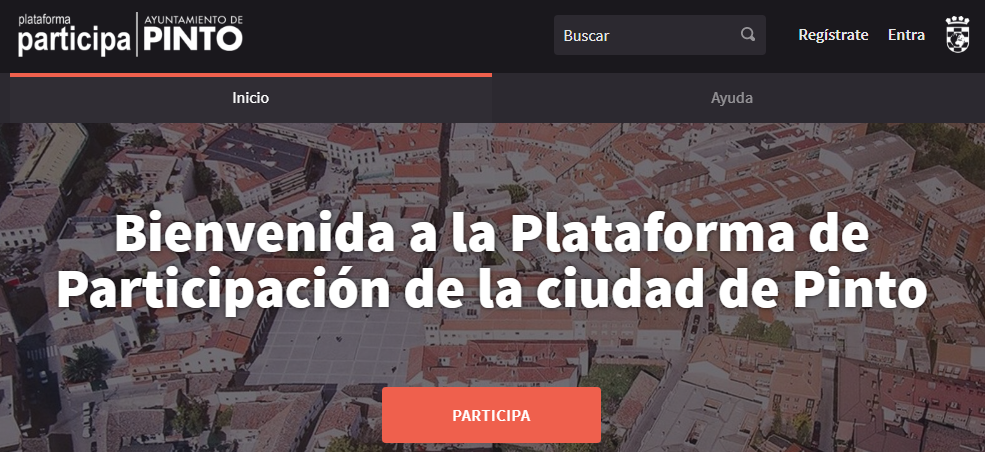 pantalla inicio plataforma participación ciudadana