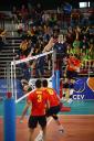 Noticias::Gran triunfo de España sobre Noruega en su primer partido del Preeuropeo de Voleibol que se disputa en Pinto