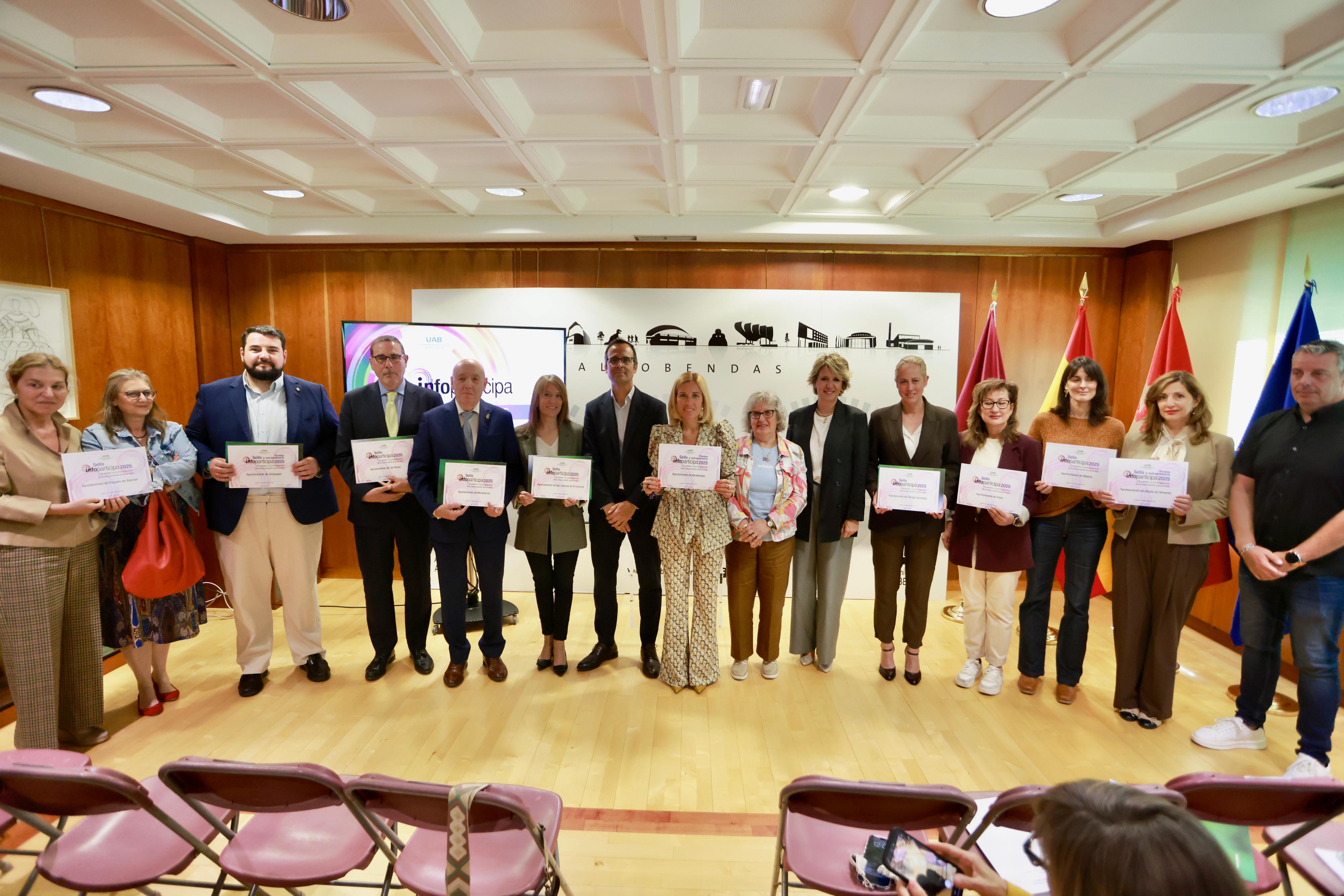 La Universidad Autónoma de Barcelona reconoce la excelencia en materia de transparencia del Ayuntamiento de Pinto