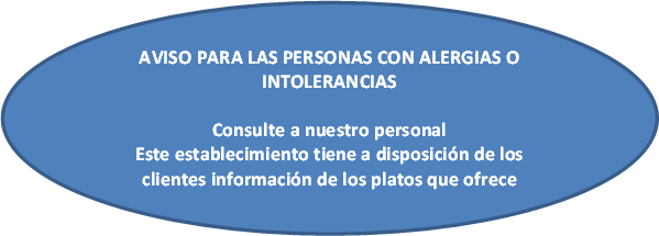Ejemplo de cartel para alérgenos