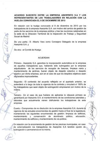 Imagen DESCONVOCADA LA HUELGA EN ASERPINTO TRAS RATIFICAR LOS TRABAJADORES EL ...